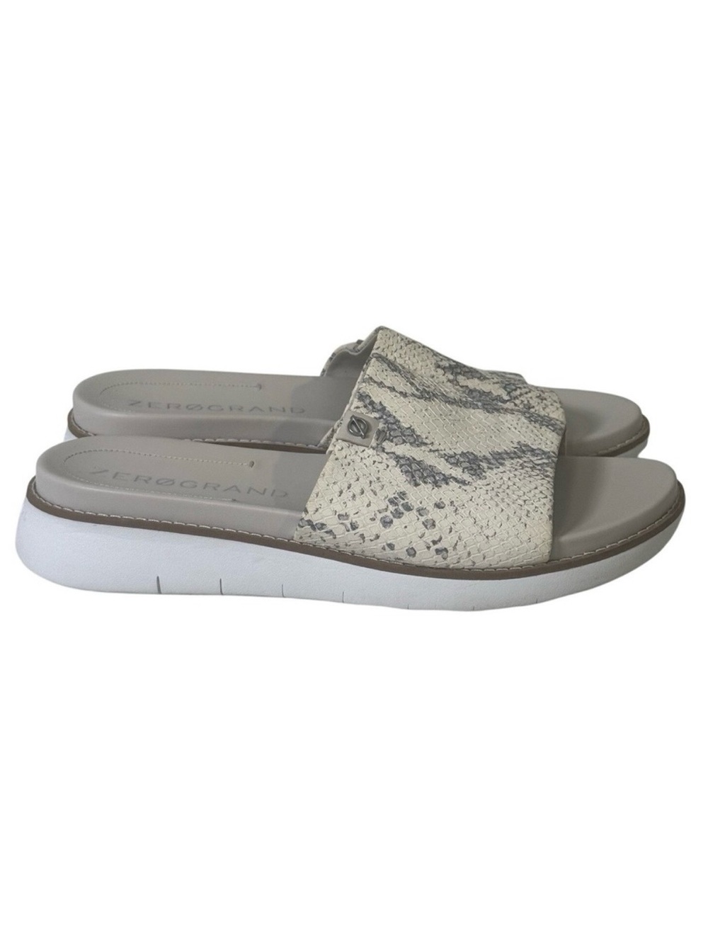 Cole Haan Zerogrand Womens Leather Slide Sandals Size 8 Animal Print Mob Wife